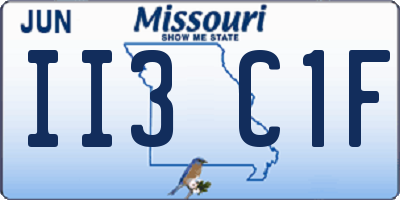 MO license plate II3C1F