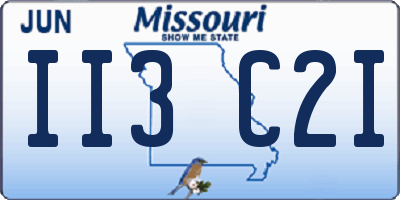 MO license plate II3C2I