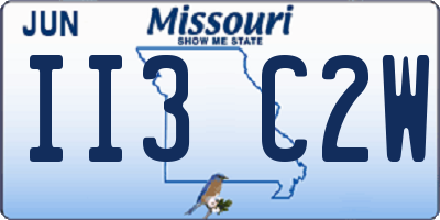 MO license plate II3C2W