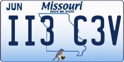 MO license plate II3C3V