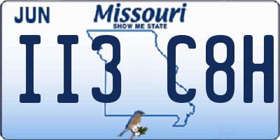 MO license plate II3C8H