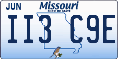 MO license plate II3C9E