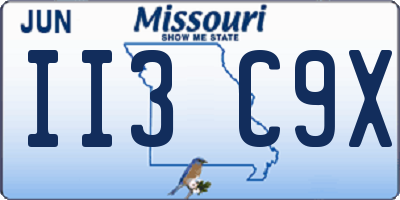 MO license plate II3C9X