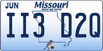 MO license plate II3D2Q