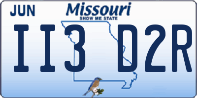 MO license plate II3D2R
