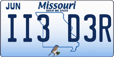 MO license plate II3D3R