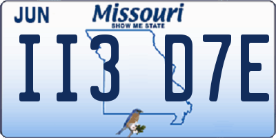 MO license plate II3D7E