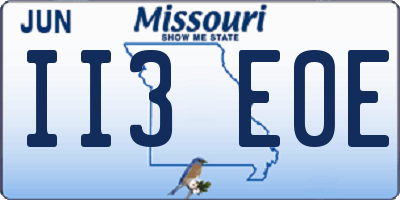 MO license plate II3E0E