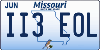MO license plate II3E0L