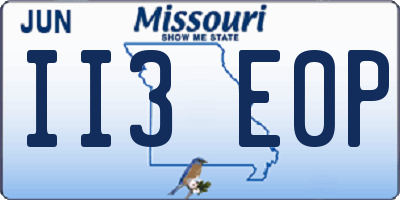 MO license plate II3E0P