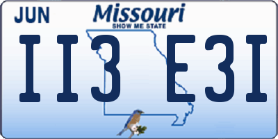 MO license plate II3E3I