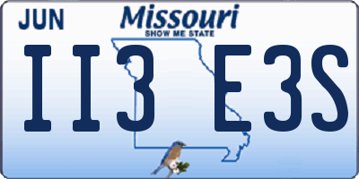 MO license plate II3E3S