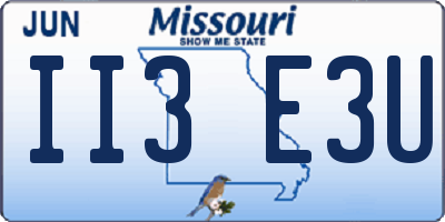 MO license plate II3E3U