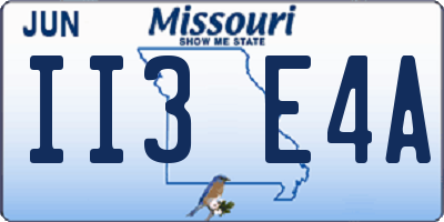 MO license plate II3E4A