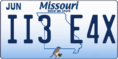 MO license plate II3E4X