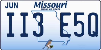 MO license plate II3E5Q