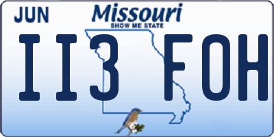 MO license plate II3F0H