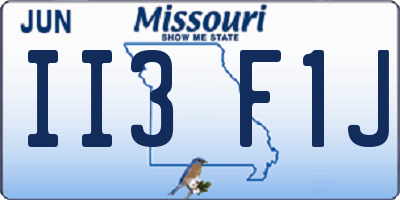 MO license plate II3F1J