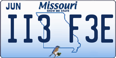 MO license plate II3F3E
