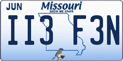 MO license plate II3F3N