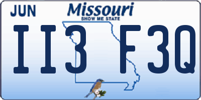 MO license plate II3F3Q