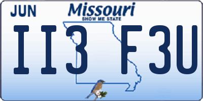 MO license plate II3F3U