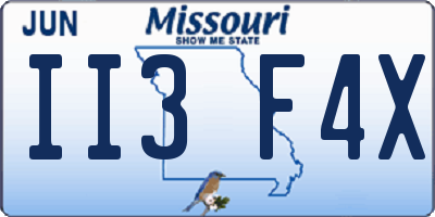 MO license plate II3F4X