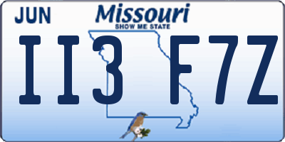 MO license plate II3F7Z