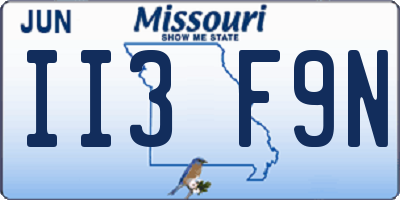 MO license plate II3F9N