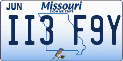MO license plate II3F9Y