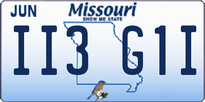 MO license plate II3G1I