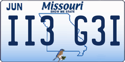 MO license plate II3G3I