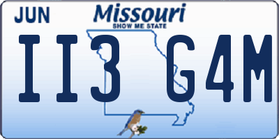MO license plate II3G4M