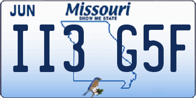 MO license plate II3G5F