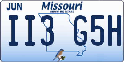 MO license plate II3G5H
