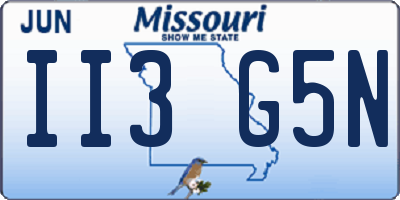 MO license plate II3G5N
