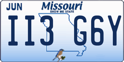 MO license plate II3G6Y