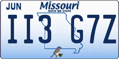 MO license plate II3G7Z