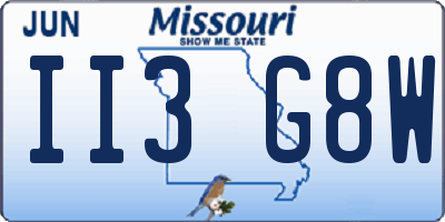 MO license plate II3G8W