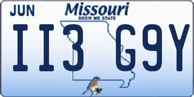 MO license plate II3G9Y