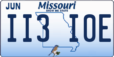 MO license plate II3I0E