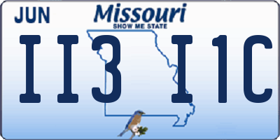 MO license plate II3I1C