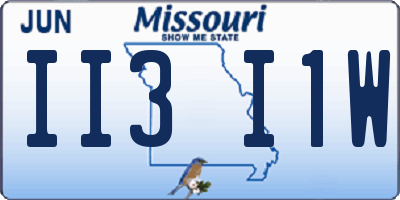 MO license plate II3I1W
