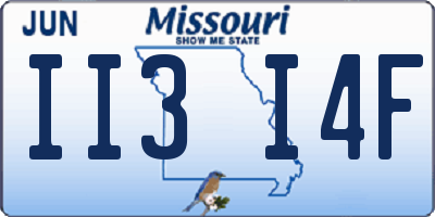MO license plate II3I4F