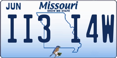 MO license plate II3I4W