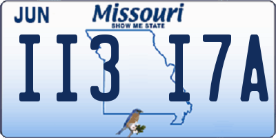 MO license plate II3I7A