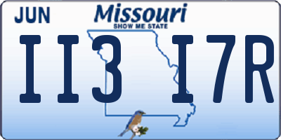 MO license plate II3I7R