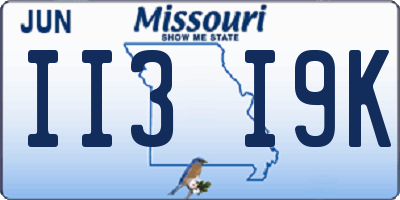 MO license plate II3I9K
