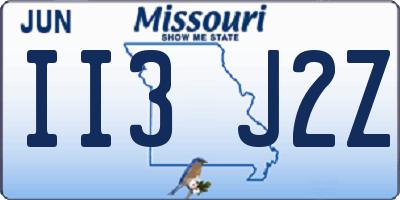 MO license plate II3J2Z