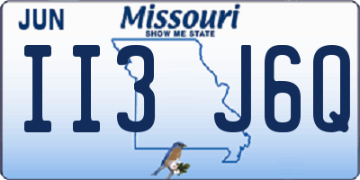 MO license plate II3J6Q